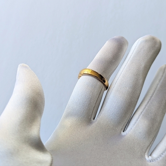 Nolan Miller Gold Dome Faux Pave Crusted Crystal Ridge Ring - sz 8 - Picture 3 of 8